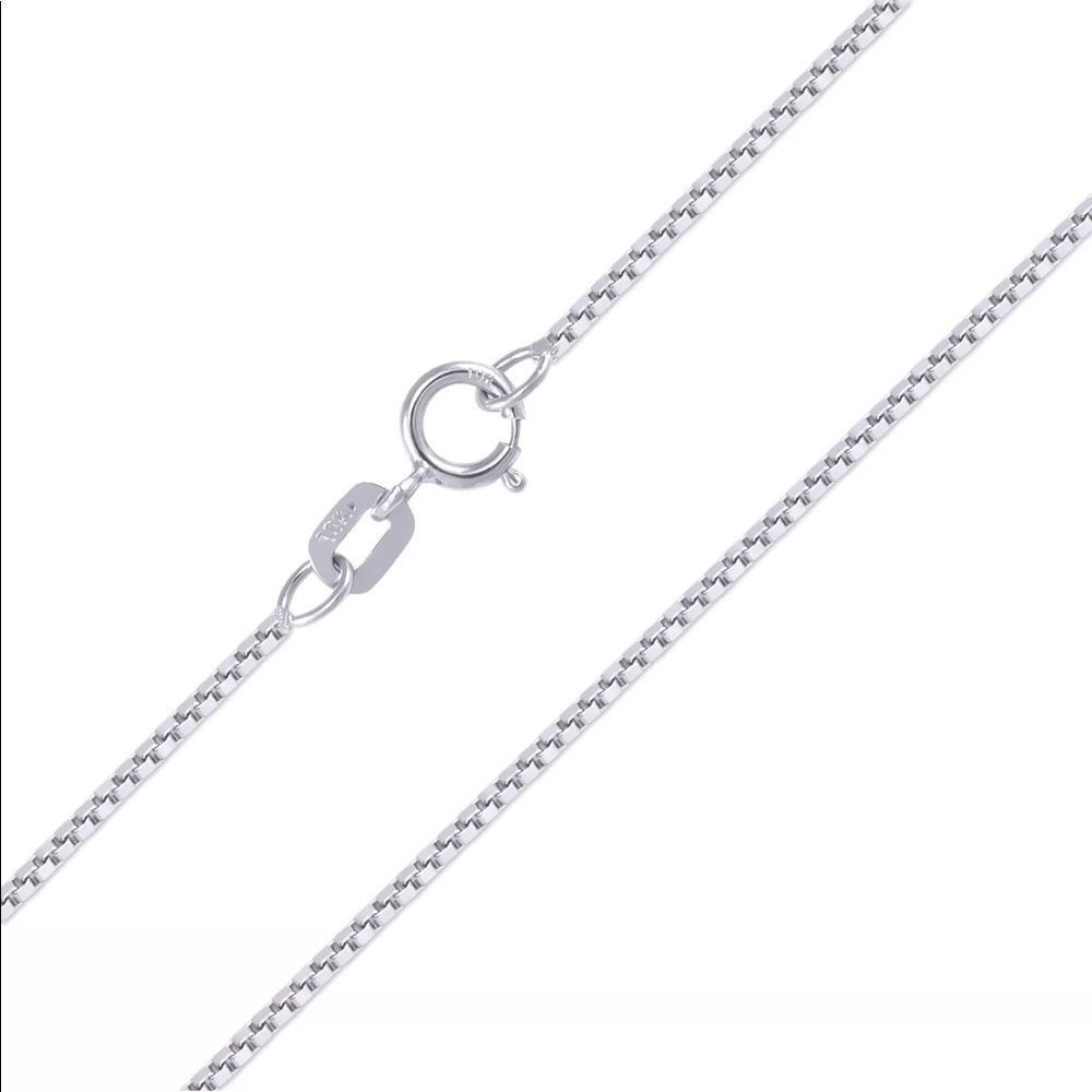 Solid White Gold Box Chain 18” Ladies Necklace NEW